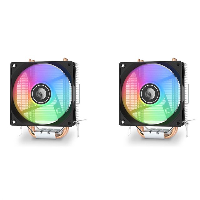 2X Radiador de Aire de Refrigeración por Doble Tubo de A200 Radiador de CPU Silencioso Multiplataforma Enfriador de CPU con Ventilador Silencioso RGB de 92 mm