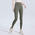 thumbnail image 2 of Sevevn Women Fleece Lined Leggings High Waist Thermal Yoga Pants Thick Warm Stretch Workout Tights for Fall Winter Outdoor Wear Army Green XXL, 2 of 3