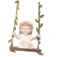 thumbnail image 1 of Estatua de niña columpiándose en una hamaca de jardín, figura decorativa, regalo, figura colgante para Blanco, 1 of 9