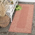 thumbnail image 3 of SAFAVIEH Courtyard Chole Floral Bordered Indoor/Outdoor Runner Rug, 2'7" x 8'2", Terracotta/Beige, 3 of 8