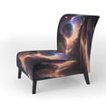 thumbnail image 3 of Designart "Fusion in Deep Space II" Blue Outer Space Upholstered Accent Chair - Modern Arm Chair For Bedroom, 3 of 7