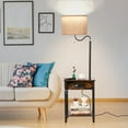 Floor Lamp with Table FIMEI Narrow End Table with Lamp, Bedside