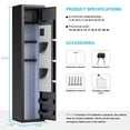 thumbnail image 5 of 5-8 fingerprint digital gun safe, fast response household high-strength steel fireproof and anti-theft, long gun cabinet for storing rifles, shotguns, guns, alarm mute dual-mode, detachable partition, 5 of 9