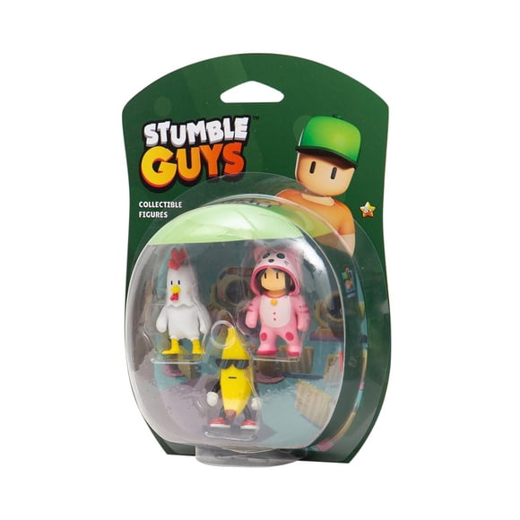 Figurines à collectionner Stumble Guys en paquet de 3 – Chicken, Banana Guy, Meowmer