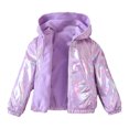 thumbnail image 1 of Gibobby Chamarra de invierno para niños y niñasAbrigo con capucha y cremallera a de viento de invierno para niñas, chaqueta de abrigo de felpa cálida par(Morado, 5-6 Años), 1 of 5