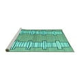 thumbnail image 2 of Ahgly Company Machine Washable Indoor Round Abstract Turquoise Blue Modern Area Rugs, 3' Round, 2 of 4