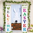thumbnail image 3 of Welcome Bunny Porch Sign Banner,2pcs Happy Easter Door Banner Decoration Mouse Theme Bunny Easter Front Door Welcome Sign Hanging Banner for Spring Theme Easter Supplies, 3 of 4