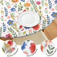 thumbnail image 4 of Round Tablecloth with Elastic Edge, Floral Print on Polyester Fabric, Reusable and Easy to Clean, Fits 44-52 Inch Table for Indoor or Outdoor Meals, 4 of 7