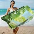 thumbnail image 6 of 1pc Beach Towel Watercolor Monstera Leaves Lightweghit Sand Free Pool Towels Green Tropical Plants Microfiber Soft Absorbant Travel Towels for Swim Camping Gym Bath 29x59in, B, 6 of 6