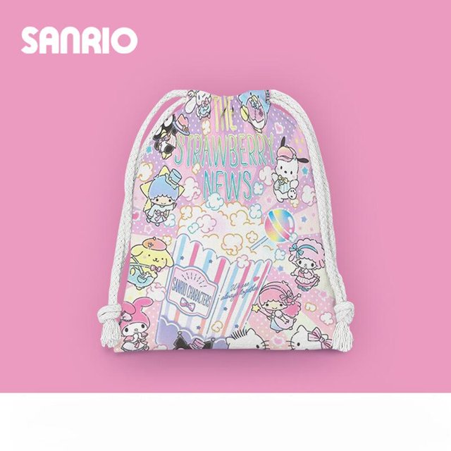 Bolsa de cosméticos Kawaii Sanrioed Hello Kitty, bolsa de almacenamiento portátil con cordón, dibujos animados, Melody Kuromi Cinnamoroll, regalo para amigo, nuevo Fivean unisex