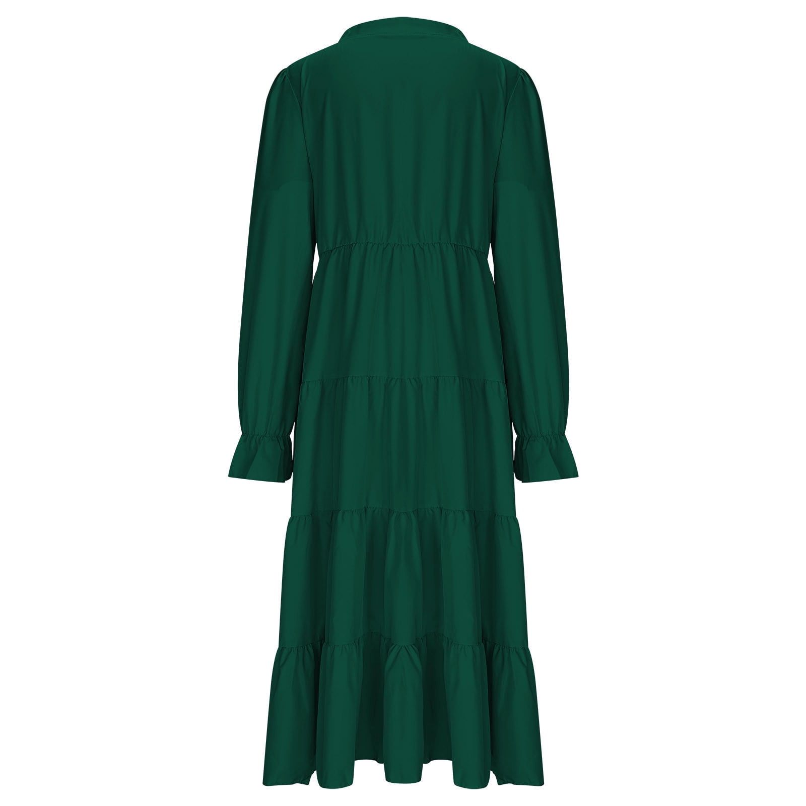 Oplxuo Long Sleeve Dress for Women 2025 Fall V Neck Tiered Aline Spring Elegant Modest Flowy Wedding Guest Maxi Dresses