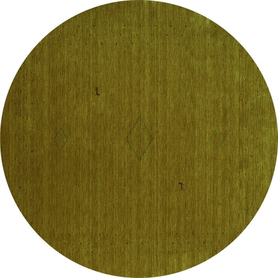 Ahgly Company Indoor Round Abstract Green Contemporary Area Rugs, 5' Round