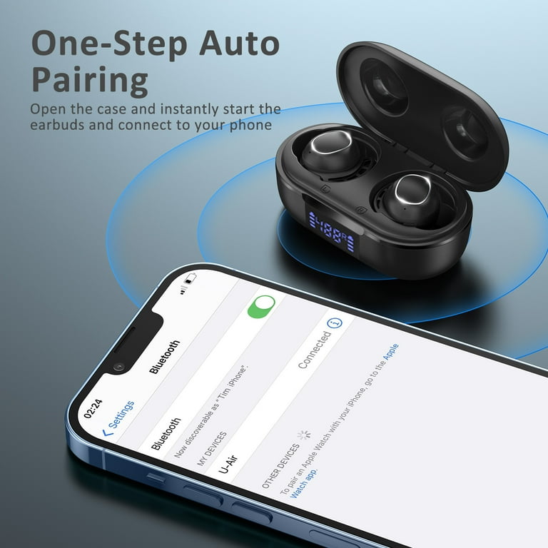 Aminy Bluetooth Headphones True Wireless IPX5 Noise Cancelling Mic iPhone Samsung Compatible Walmart