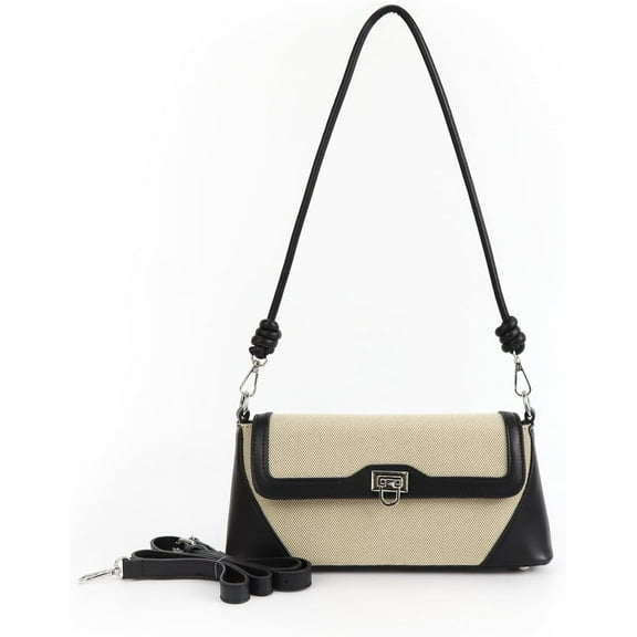 Shoulder Bag for Women PU Leather Retro Classic Underarm Purse with 2 Removable Strap