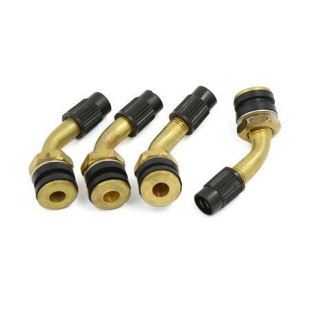 Unique Bargains Motorcycle Scooter Brass Bent Angled Tubeless Tyre Tire Valve Stem Adapter