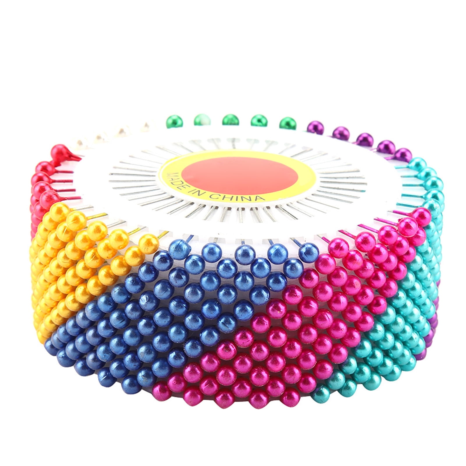 PATIKIL Couture Épingles, 100 Pcs 1.5 Pouce Droit Épingle Avec Plastique Perlé Boule Tête Pour Tissu, Décoratif, Bijoux DIY, Artisanat Et Couture Projet, Orange