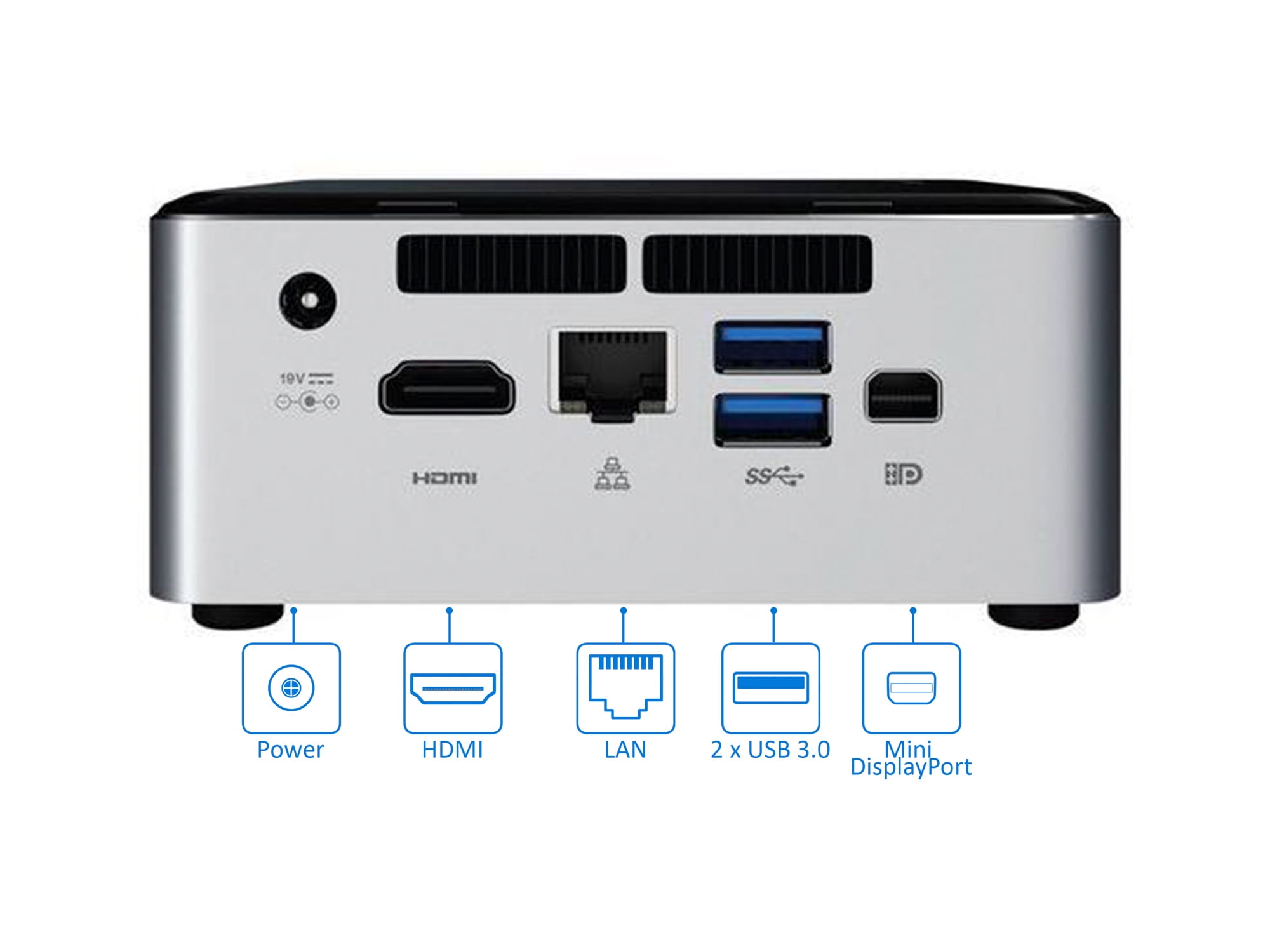Intel NUC6i5SYH Mini Desktop, Intel Dual-Core i5-6260U Upto 2.9GHz, 8GB RAM, 128GB SSD, MiniDP, HDMI, Card Reader, Wi-Fi, Bluetooth, Windows 10 Pro