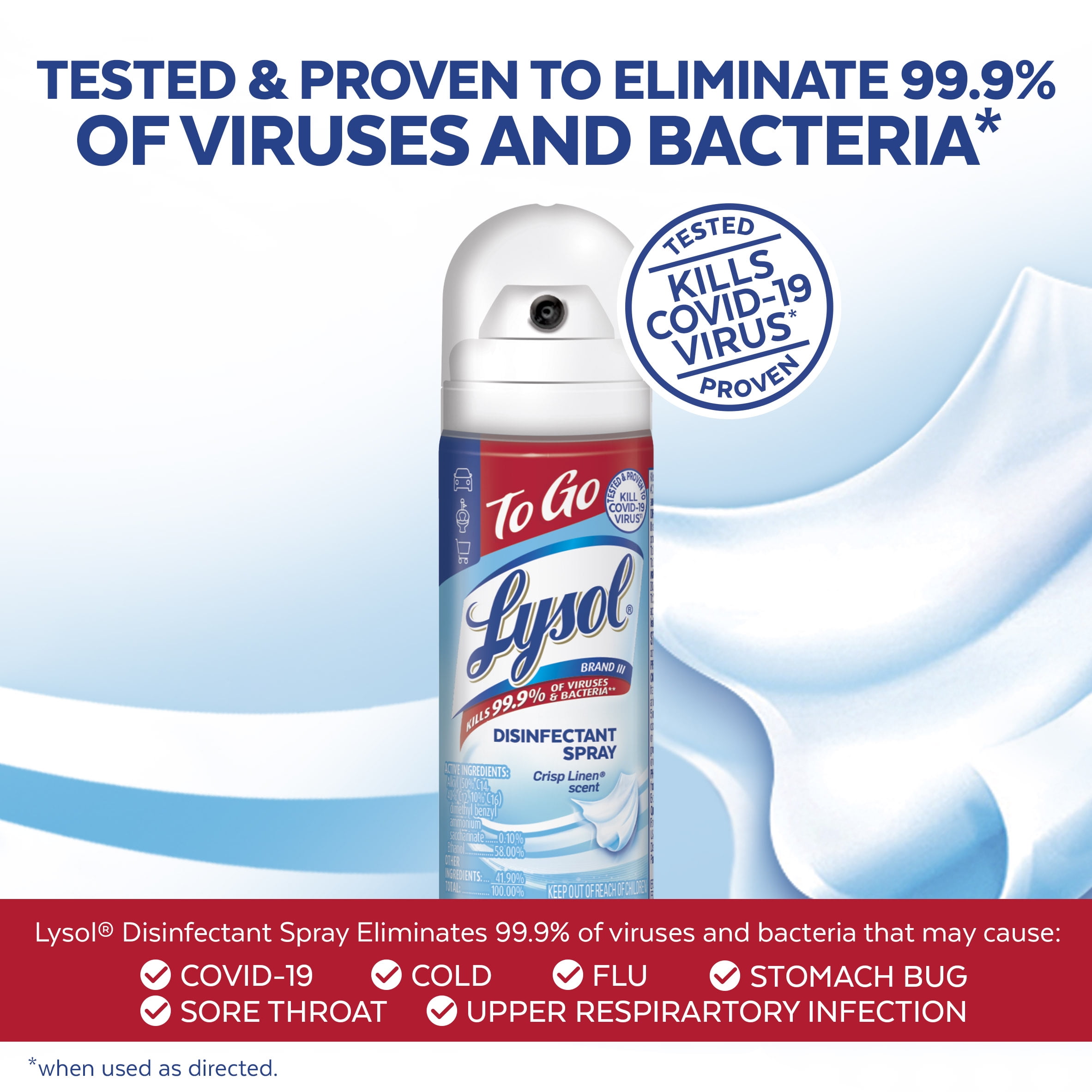 Lysol To Go Disinfectant Spray Travel Size Sanitizing and