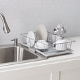 thumbnail image 1 of 3 Piece Vinyl Coated Steel Dish Drainer with Drip Tray, Silver, 1 of 2