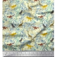 thumbnail image 1 of Soimoi Crepe Silk Fabric Leaves & Dinosaur Jungle Print Fabric by Yard 42 Inch Wide, 1 of 1
