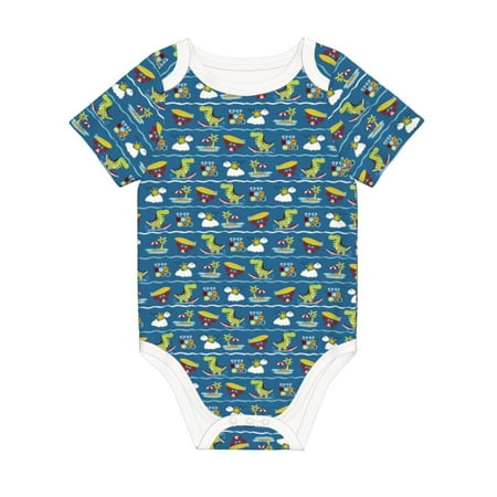 

Matuu Dinosaur on the Beach Vacation for Baby Short-Sleeve Bodysuit Soft Cotton Comfortable and Breathable Perfect for Newborns and Infants