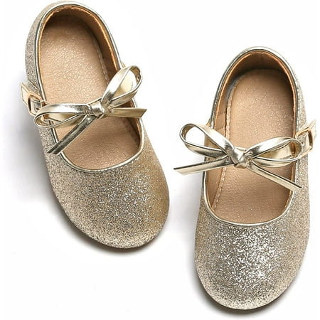 

QWZNDZGR Toddler Little Girl Dress Shoes - Girl Mary Jane Flats Party School Wedding