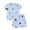 03-Blue Floral, variant on WIBACKER Little Girls Pajamas Short Sleeve 100% Cotton Toddler Pjs Floral Sleepwear Summer 2 Pieces Pajama Sets 2-7T