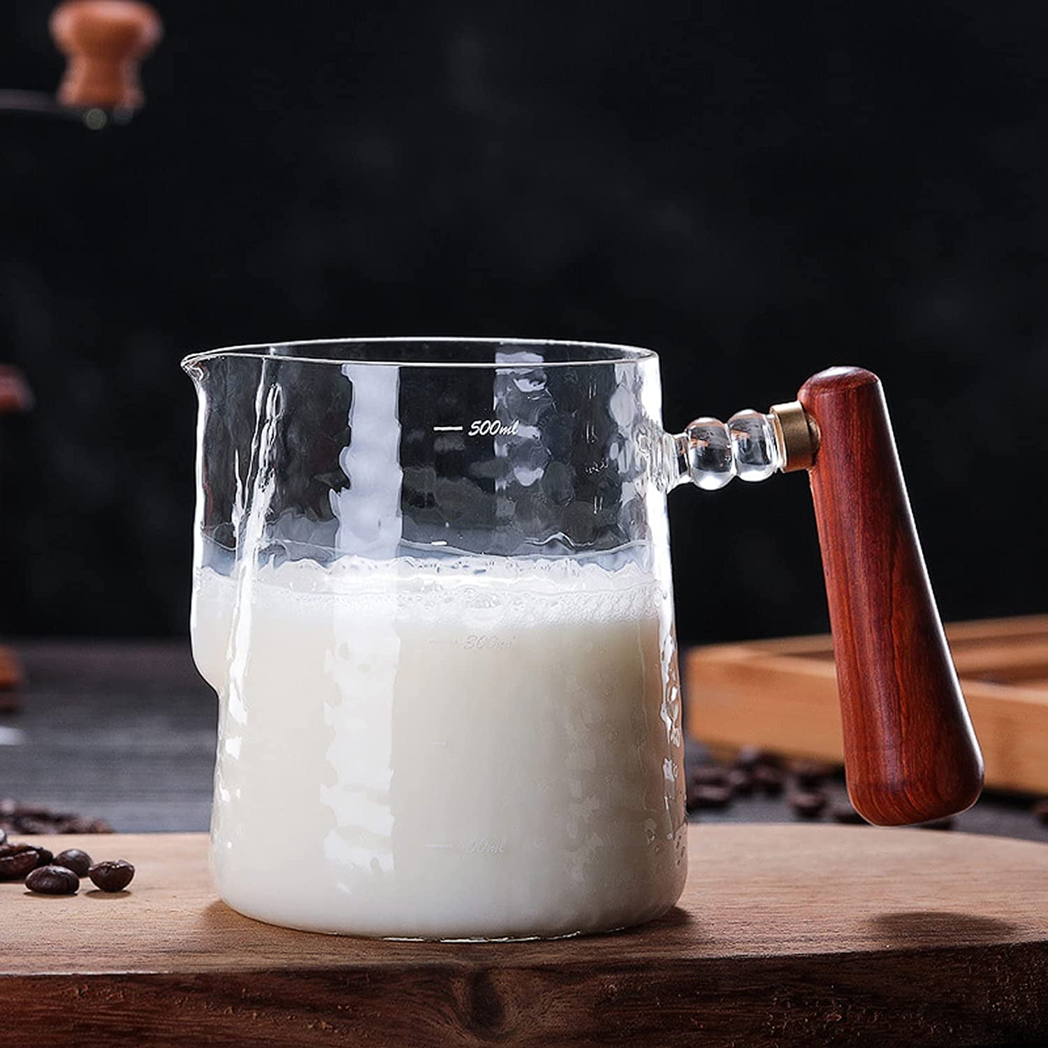 AUN Mousseur à Lait Pour Café Pichet à Mousser En Acier Inoxydable 304 à Tirer Fleur