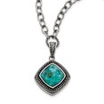 thumbnail image 1 of Collier Imitation Turquoise Poli/antique en Acier Inoxydable 18 Po, 1 of 3