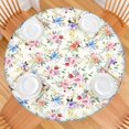 thumbnail image 2 of Round Fitted Tablecloth with Elastic Edges Fits 45"-52" Round Tables Pioneer Colorful Floral Waterproof Table Cover Washable Indoor and Outdoor for Party Kitchen Dinner Banquet Patio Picnic, 2 of 7
