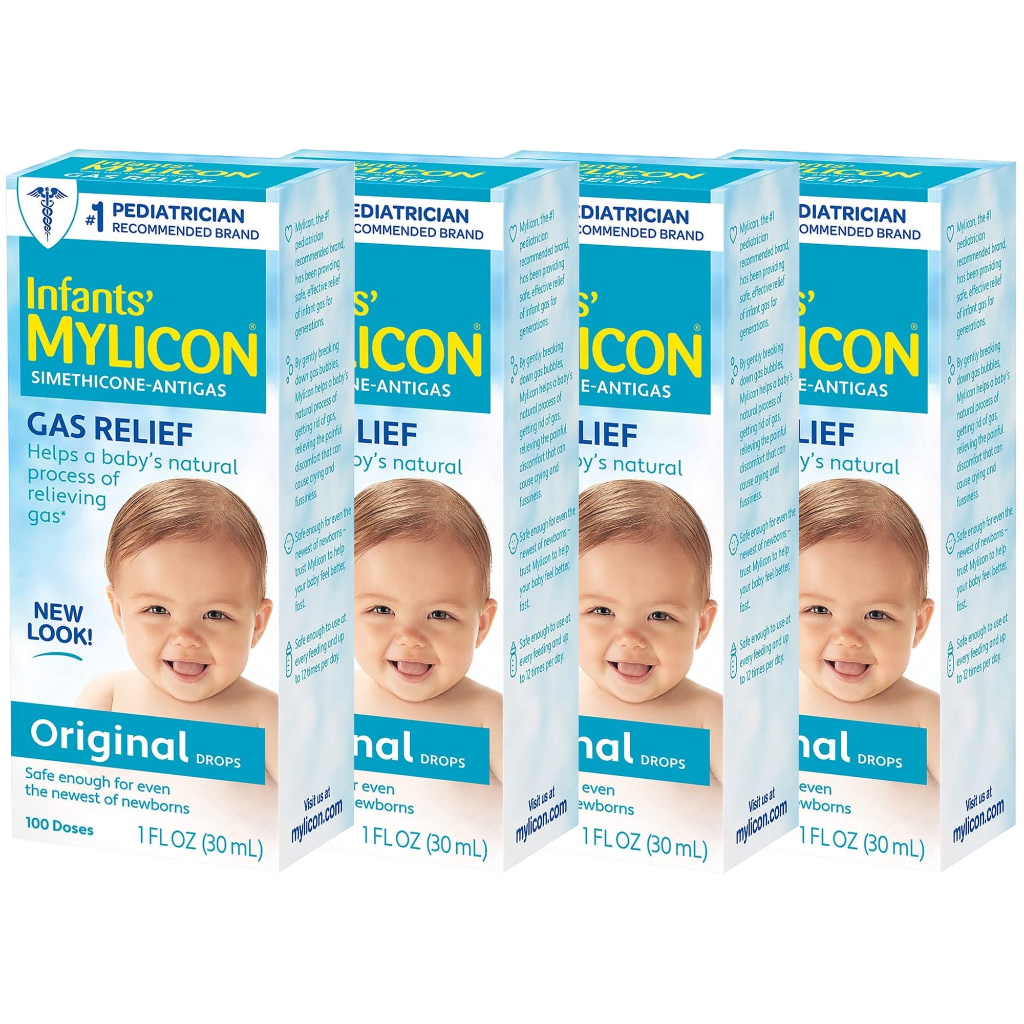 Mylicon Infant Drops Anti-Gas Relief, Original Formula 1 oz (Pack of 4)