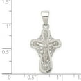 thumbnail image 2 of White Sterling Silver Charm Pendant Polished Small Crucifix, 2 of 2