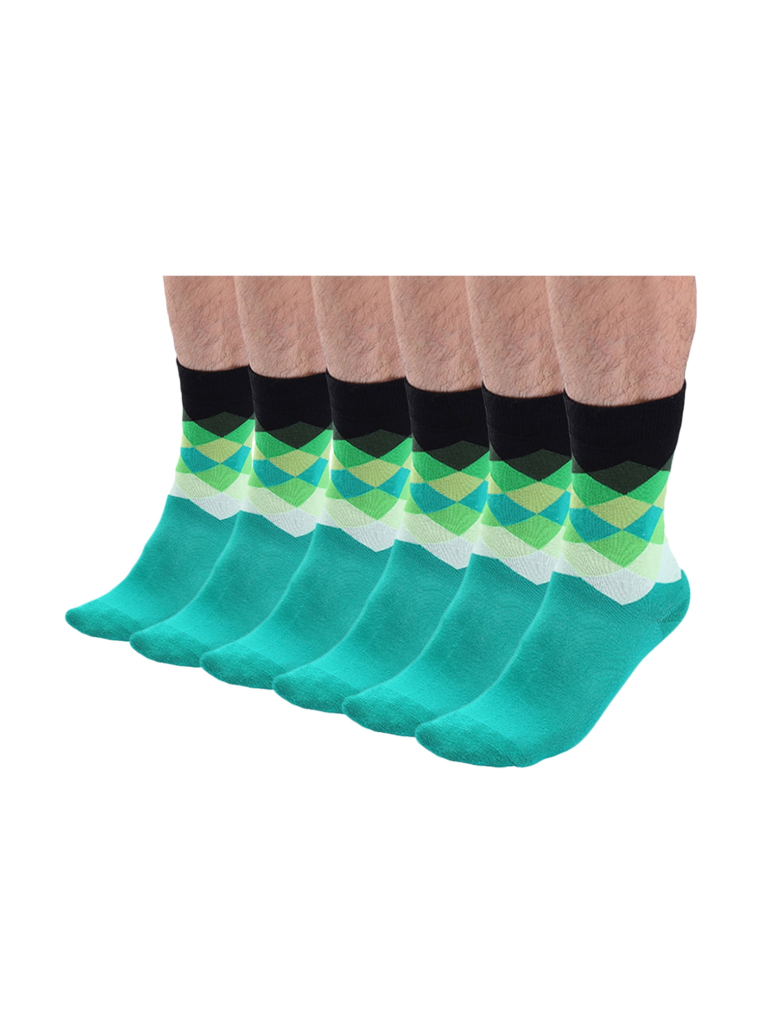 Allegra K Men's Colorful Argyle Dress Socks Crew Socks