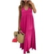 thumbnail image 1 of Faldas Largas para Mujeres de Verano Color Sólido Falda con Cuello en V con Falda Plegada Vestido de Bolsillo Falda Larga de Playa, 1 of 7