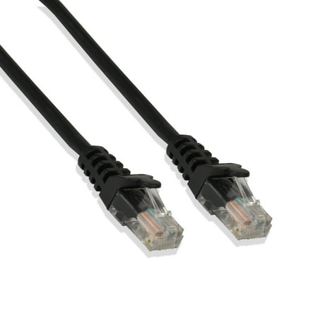 25Ft Cat5e Ethernet RJ45 Lan Wire Network Black UTP 25 Feet Patch Cable (5 Pack)