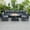 Black, variant on LeisureMod Chelsea 7-Piece Aluminum Outdoor Patio Conversation Set, Outdoor Sofa Seating with Cushions and Fire Pit Table for Backyard, Garden or Deck, Black