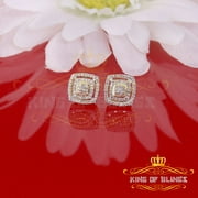 KING OF BLINGS King of Bling's Aretes Para Hombre 925 Yellow Silver 0.25ct Diamond For Women's/ Men's Earrings