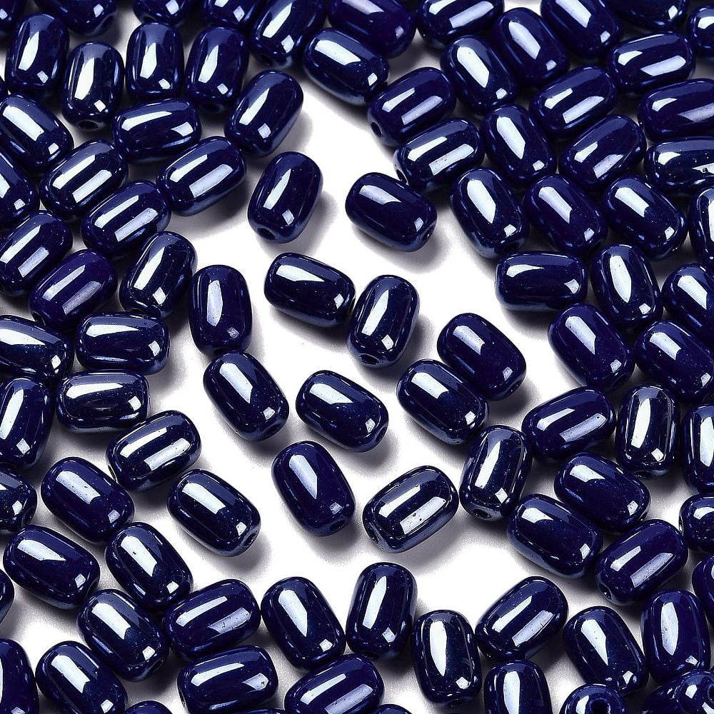 1 pound Opaque Glass Beads Oval Midnight Blue 9x6mm Hole: 1.5mm 825pcs/pound