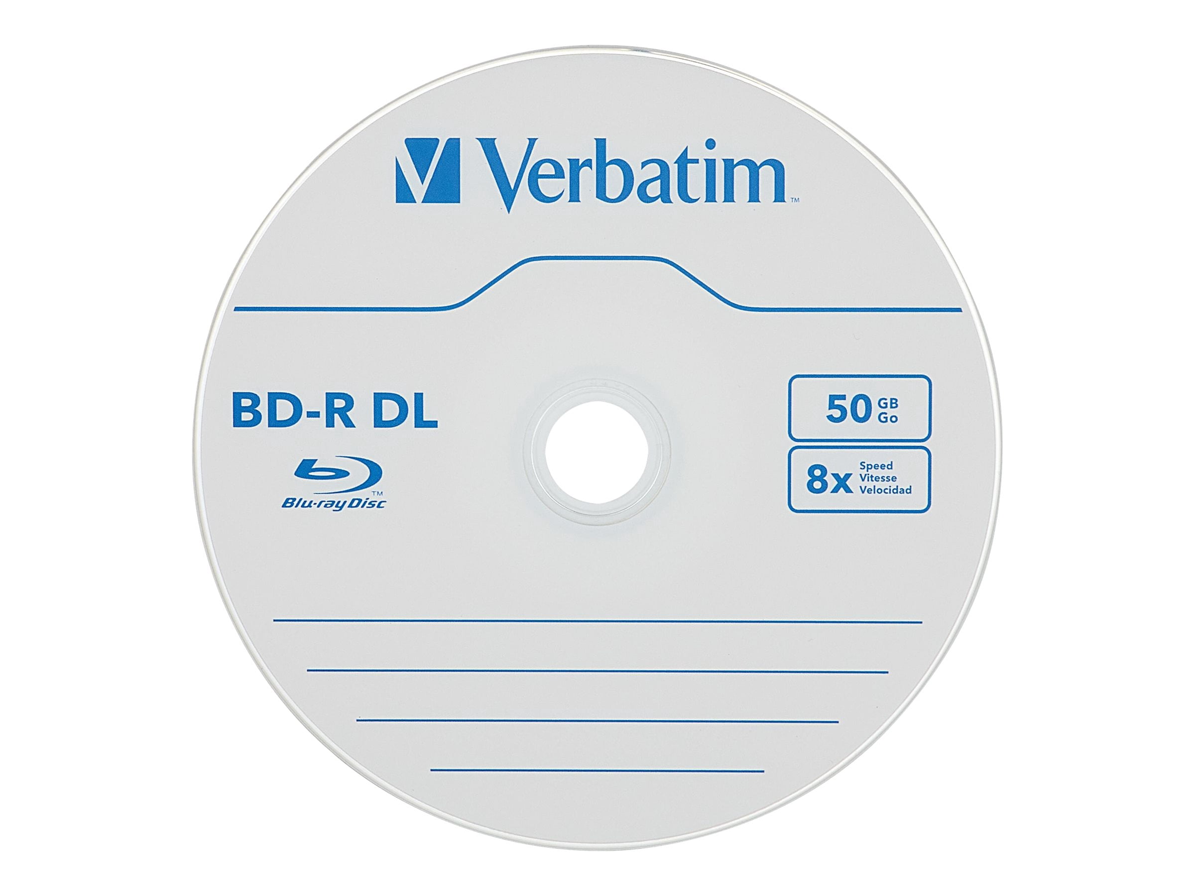 Verbatim bd-r dl branded 10pk 50gb/6x white laser