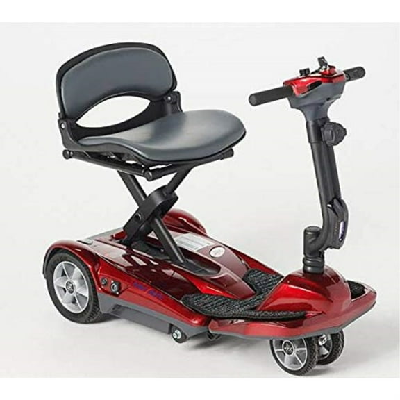 EV Rider Transport AF Plus Automatic Folding Scooter with Remote - Lithium Battery Lightweight Travel Mobility Scooter Red