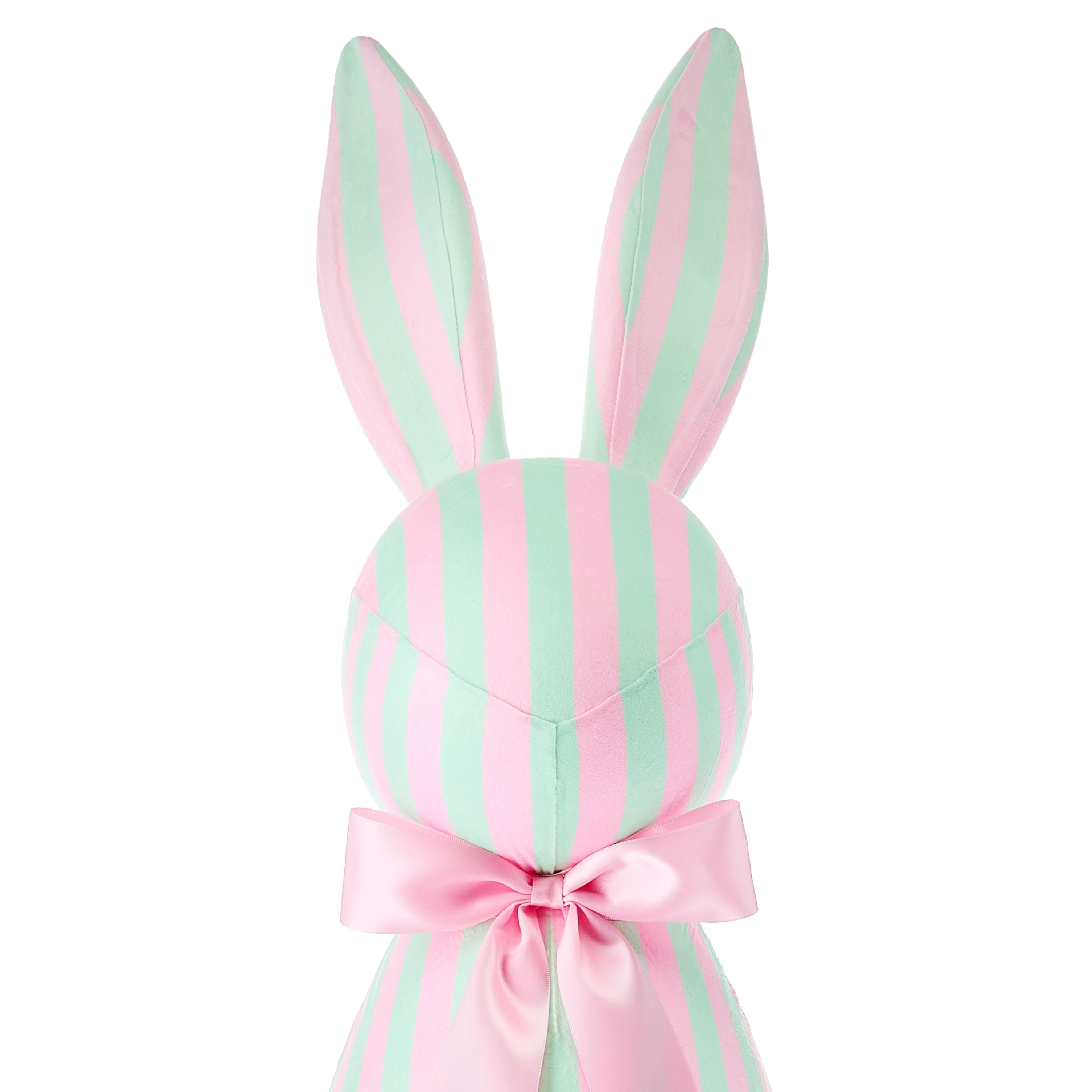 Jumbo Striped Bunny Tabletop Decoration, Mint Green and Pink, 27", Easter by Way To Celebrate