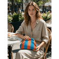 thumbnail image 4 of WANDF Clutch Purse for Women,Woven Dumpling Bag for Ladies,Knit Evening Bags Handbags (Blue Orange Striped), 4 of 8