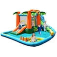 thumbnail image 1 of Costway Inflatable Bounce House Kids Water Splash Pool Dual Slide Jumping Castle w/ Bag, 1 of 7