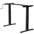 thumbnail image 2 of Patiojoy Hand Crank Stand Up Desk Frame Height Adjustable Standing Base for Home&Office Black, 2 of 9