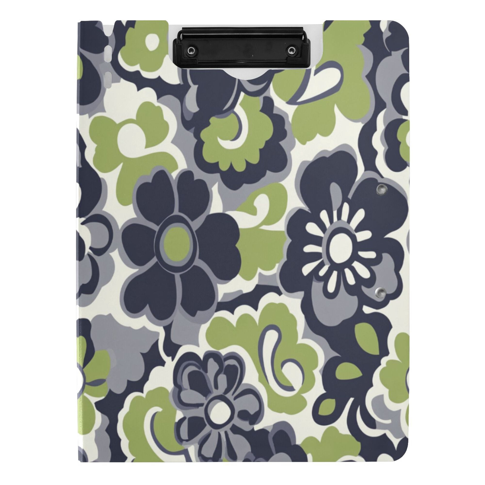 FORMRS A4 Clipboard Folder with Pen Holder Horizontal Foldable School Office Binder, Retro Floral Pattern