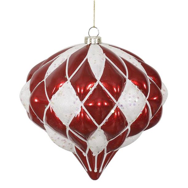 Vickerman 5.7" Matte/Glitter Diamond Onion Christmas Ornament