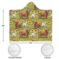 thumbnail image 3 of Wearable Blanket,Green Highland Cow Sunflower Field Pattern Hooded Wearable Sherpa Blanket for Adults & Teens,Winter Poncho Shawl Wrap Cape Thick Warm,50"x60", 3 of 5