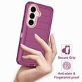 thumbnail image 6 of Petocase Phone Case for Samsung Galaxy S26 Plus 5G, Stripe Desgin Heavy Duty 3-Layer Military-Grade Shockproof Drop Protection Scratch Resistant Silicone Phone Cover,Purple Pink, 6 of 8