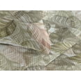 thumbnail image 3 of Ambesonne Nature Art Quilted Bedspread Set 3 Pcs, Forest Line Art Leaves, King, Sage Green and Pale Rose, 3 of 4