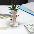thumbnail image 3 of YOHAVEN Succulent Character Plant Pot, Fitness Dumbbell Miniature Planter for Desk Shelf Window Sill Home Office Decorative Plant Display, 3 of 3